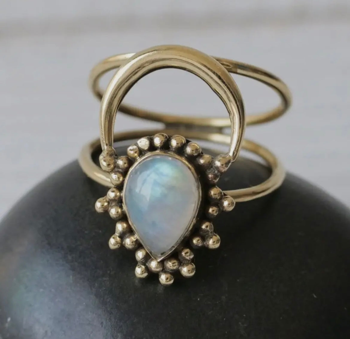 Moonstone Boho Ring